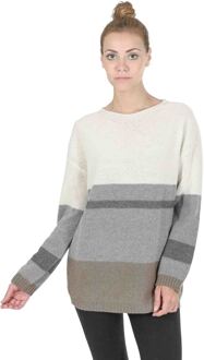 Damessweater Met Boothals Coe 0017 Grijs/CrãˆMe/Taupe Veelkleurig