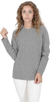 Damessweater Met Ronde Hals Coe 0013 Grijs