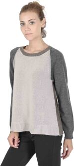 Damessweater Met Ronde Hals Coe 0016 Grijs/Beige - maat EU 46 / UK 18 Veelkleurig