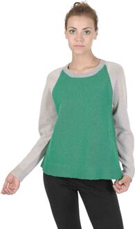 Damessweater Met Ronde Hals Coe 0016 Groen/CrãˆMe - maat EU 42 / UK 14 Veelkleurig