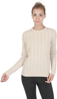 Damessweater Met Ronde Hals Coe 0033 Cream - maat Crème