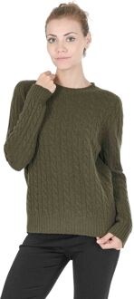 Damessweater Met Ronde Hals Coe 0033 Khaki - maat Kaki