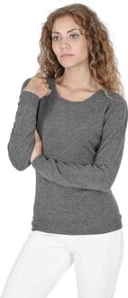 Damessweater Met Vierkante Hals Coe 0024 Smog Donkergrijs