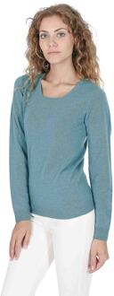 Damessweater Met Vierkante Hals Coe 0024 Turquoise - maat EU 42 / UK 14
