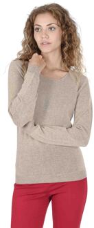 Damessweater Met Vierkante Hals Coe 0024 Zand - maat EU 48 / UK 20