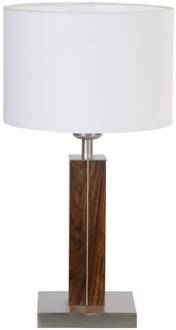 Dana tafellamp met houten voet noten notenhout geolied
