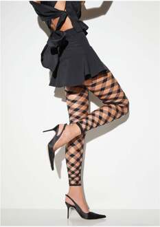 Danae 15 den legging zwart met ruitpatroon - Girardi - 38