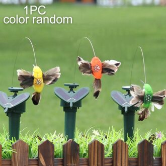 Dancing Flying Home Trillingen Kleurrijke Solar Power Outdoor Fladderende Elektrische Hummingbird Decoratie Tuin Pasen Willekeurige Kleur