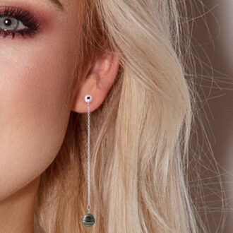 Dangle Oorbellen Tahitian Pearls Ringed 8-9 mm 925 Naturel