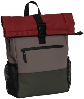 Daniel Ray Portland Rolltop laptop laptop rugzak Large bordeaux-taupe-green Multicolor - H 52 x B 28 x D 12 cm