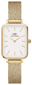 Daniel Wellington Quadro Pressed Evergold DW00100556 Dameshorloge Wit