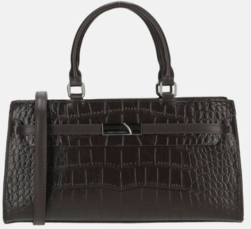 Daniele Donati Croco handtas dark brown Bruin
