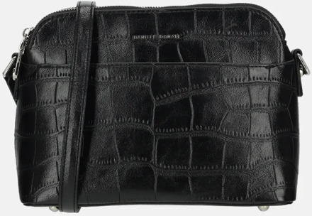 Daniele Donati crossbody tas croco black Zwart