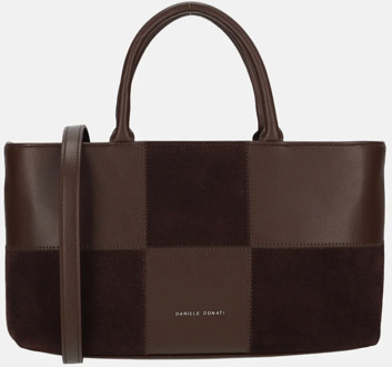 Daniele Donati handtas geblokt dark brown Bruin