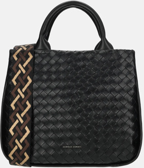 Daniele Donati handtas vlechtwerk fashion band black Zwart