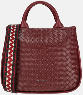 Daniele Donati handtas vlechtwerk fashion band burgundy Rood