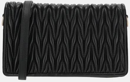 Daniele Donati Smocked crossbody tas black Zwart