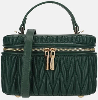 Daniele Donati Tonnetje smocked handtas dark green Groen