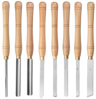Daniu Hoge Snelheid Staal Draaibank Beitel Hout Draaien Tool Met Houten Handvat Houtbewerking Tool 8 Soorten Duurzaam