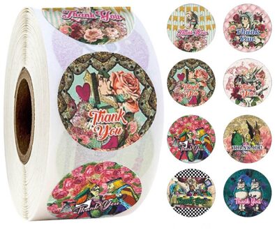 Dank U Stickers Roll Sticker Ronde Natuurlijke Kraft Handgemaakte Stickers Boutique Benodigdheden Voor Envelop Decoratie