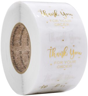 "Dank U Voor Uw Bestelling" Sticker Voor Envelop Afdichting Labels Sticker Zwart Roze Transparant Goud Sticker wit 500stk