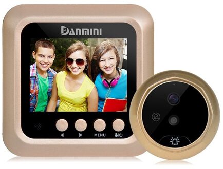 Danmini W5 2.4 Inch Deur Beveiliging Digitale Kleur Screen Geen Storen Kijkgaatje Viewer 2 Mp Ondersteuning Max 32G Tf kaart (Goud)
