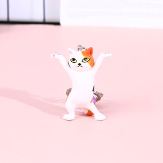 Dansen Kat Sleutelhanger Cartoon Funny Kitten Ornament Sleutelhanger Vrouwen Tas Hanger MC