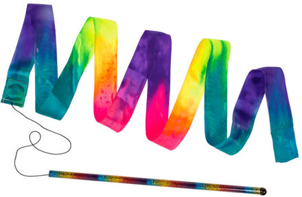 Danslint - gymnastiek lint - regenboog - kunststof/nylon - 200 cm - Jongleervoorwerpen Multikleur