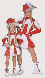 Dansmarietje kostuum kind rood/wit