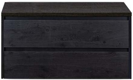 Dante Badmeubelset 100 cm - Black Oak - Wastafelbovenblad