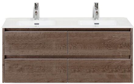 Dante Badmeubelset 120 cm - 4 Laden Tabacco - Keramische Wastafel Wit Cover
