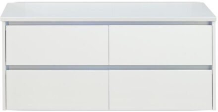 Dante Badmeubelset 120 cm - 4 Laden Wit Hoogglans - Wastafelbovenblad