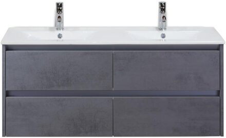 Dante Badmeubelset 120 cm - Beton Antraciet - Keramische Wastafel Wit Enjoy