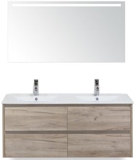 Dante Badmeubelset 120 cm - Craft Oak - Keramische Wastafel Wit Enjoy met Sence Spiegel