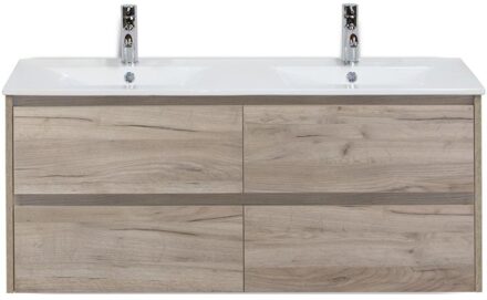 Dante Badmeubelset 120 cm - Craft Oak - Keramische Wastafel Wit Enjoy
