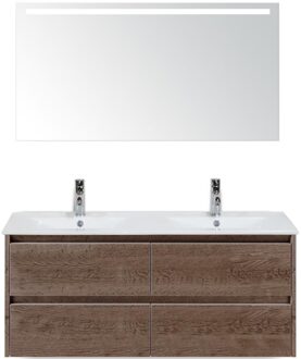 Dante Badmeubelset 120 cm - Tabacco - Keramische Wastafel Wit Enjoy met Sence Spiegel