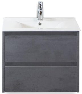 Dante Badmeubelset 60 cm - Beton Antraciet - Keramische Wastafel Wit Enjoy