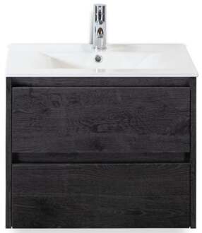 Dante Badmeubelset 60 cm - Black Oak - Keramische Wastafel Wit Enjoy