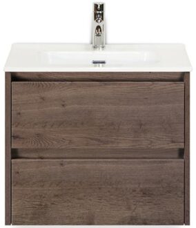 Dante Badmeubelset 60 cm - Tabacco - Keramische Wastafel Wit Cover