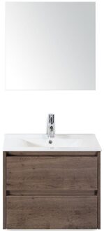 Dante Badmeubelset 60 cm - Tabacco - Keramische Wastafel Wit Enjoy met Spiegel