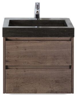 Dante Badmeubelset 60 cm - Tabacco - Wastafel Hardsteen Wit Lucca