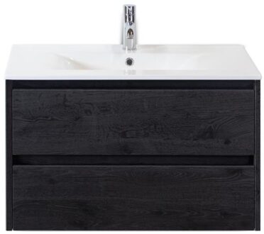 Dante Badmeubelset 80 cm - Black Oak - Keramische Wastafel Wit Enjoy