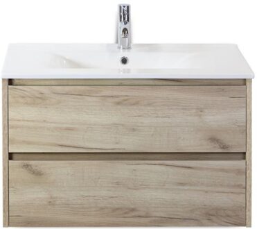 Dante Badmeubelset 80 cm - Craft Oak - Keramische Wastafel Wit Enjoy