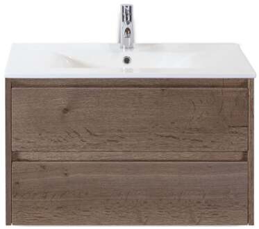 Dante Badmeubelset 80 cm - Tabacco - Keramische Wastafel Wit Enjoy