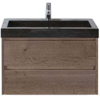 Dante Badmeubelset 80 cm - Tabacco - Wastafel Hardsteen Wit Lucca