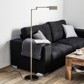 Danuta verstelbare LED vloerlamp, mat nikkel alu / grijs / zink