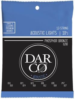 Darco D200 string set acoustic 12-string phosphor bronze, light 010