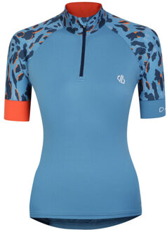 Dare 2b Dames follow through fietstrui met luipaardprint Blauw - 38