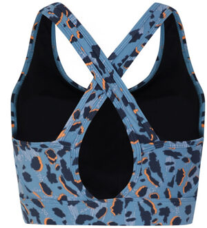 Dare 2b Dames swift ii sportbeha met dierenprint - maat S Blauw