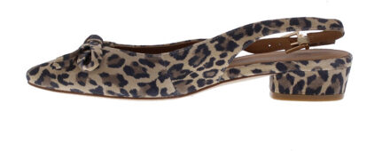 Daria-1 slingback leo | maat: | | dames | suede - maat 41 Bruin